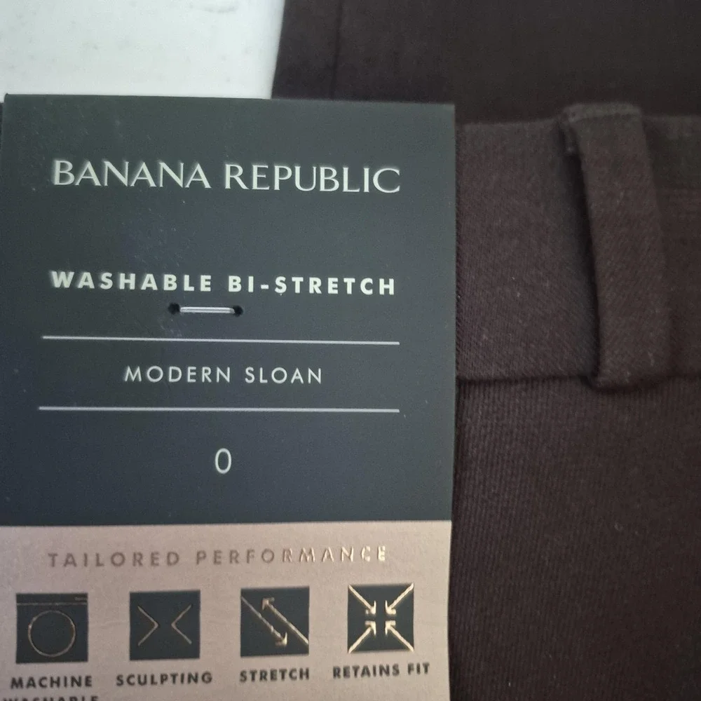 Banana Republic‎ Dress Pants Womens 0 Brown Sloan Modern Bi-Stretch Ankle Slim
